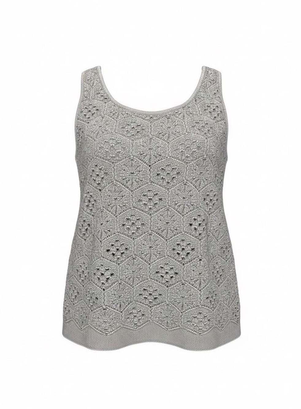 J.Jill Gray Crochet Knit Sleeveless Tank Top – Women’s Medium